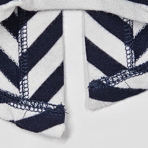 Rag & Bone Striped Stretch Split-Back Crewneck Tee-Shirt Top White Navy Size XXS - Picture 5 of 12